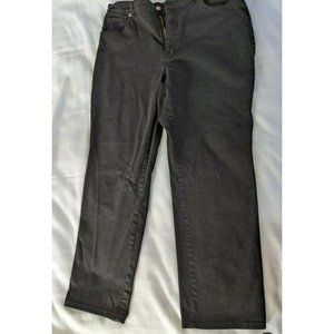 Sonoma Women's 16 Short Black Jeans Cotton Spandex 11" rise Straight 34x27 EUC